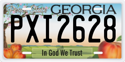 GA license plate PXI2628