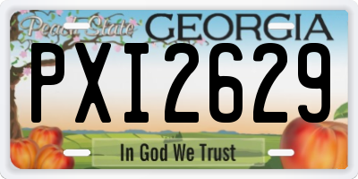 GA license plate PXI2629