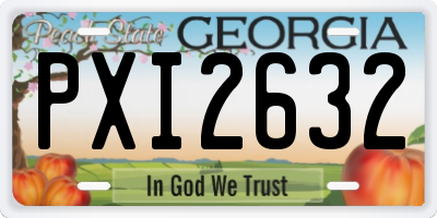 GA license plate PXI2632