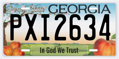 GA license plate PXI2634