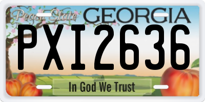 GA license plate PXI2636