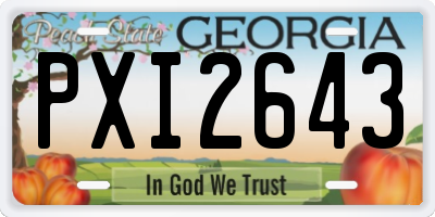 GA license plate PXI2643