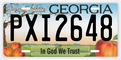 GA license plate PXI2648