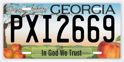 GA license plate PXI2669