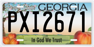 GA license plate PXI2671