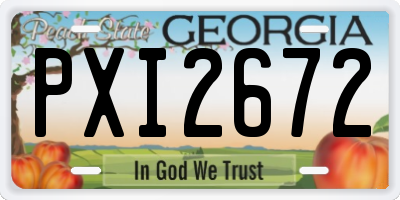GA license plate PXI2672