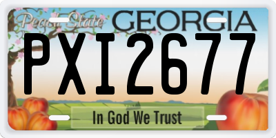 GA license plate PXI2677
