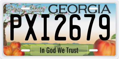 GA license plate PXI2679