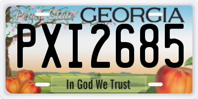 GA license plate PXI2685
