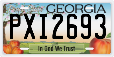 GA license plate PXI2693