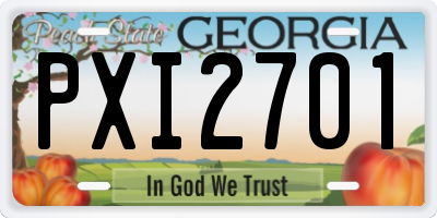 GA license plate PXI2701