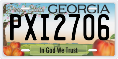 GA license plate PXI2706