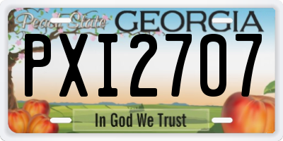 GA license plate PXI2707