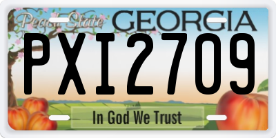 GA license plate PXI2709