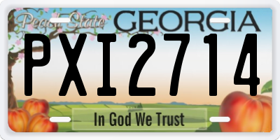 GA license plate PXI2714