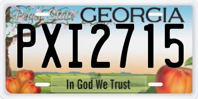 GA license plate PXI2715