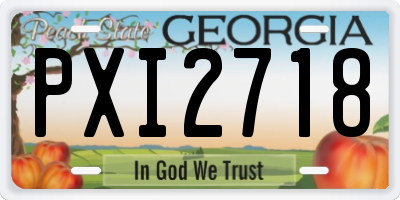 GA license plate PXI2718