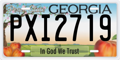 GA license plate PXI2719