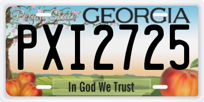 GA license plate PXI2725