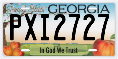 GA license plate PXI2727