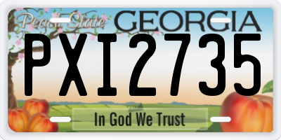 GA license plate PXI2735