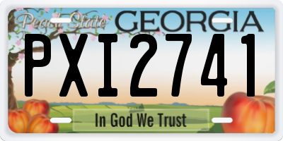 GA license plate PXI2741