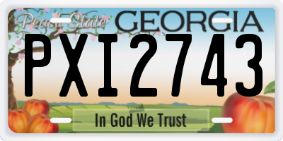 GA license plate PXI2743