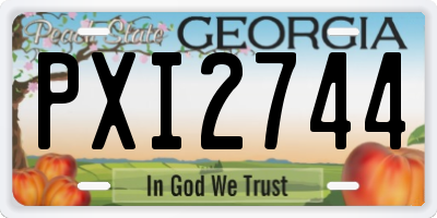 GA license plate PXI2744