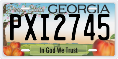 GA license plate PXI2745