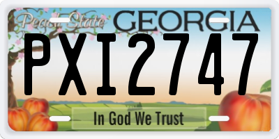 GA license plate PXI2747