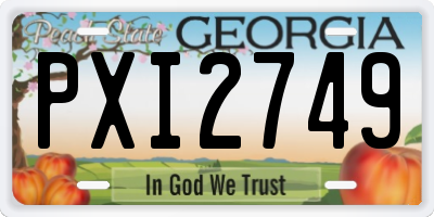 GA license plate PXI2749