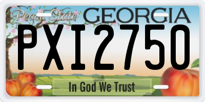 GA license plate PXI2750