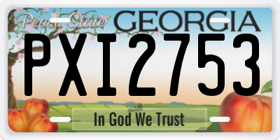 GA license plate PXI2753