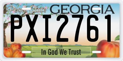 GA license plate PXI2761