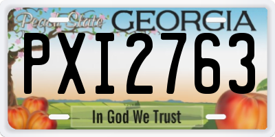 GA license plate PXI2763
