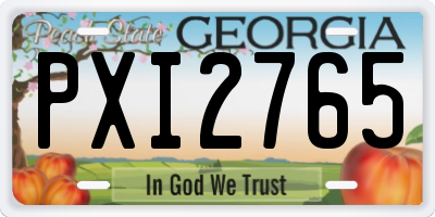 GA license plate PXI2765