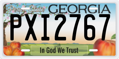 GA license plate PXI2767