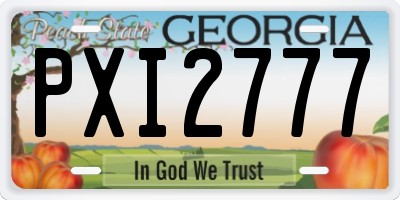 GA license plate PXI2777