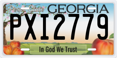 GA license plate PXI2779