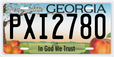 GA license plate PXI2780