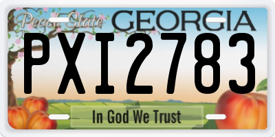 GA license plate PXI2783