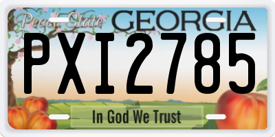 GA license plate PXI2785