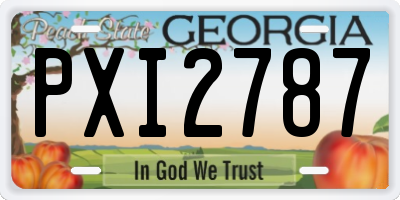 GA license plate PXI2787