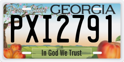 GA license plate PXI2791