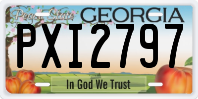 GA license plate PXI2797