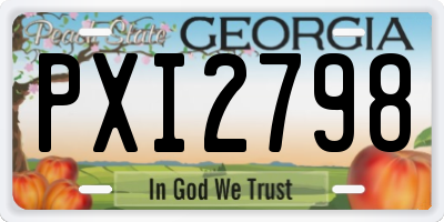 GA license plate PXI2798