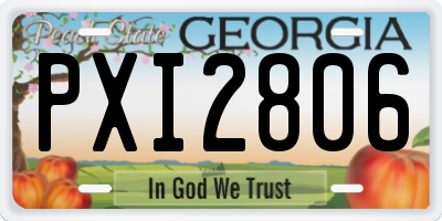GA license plate PXI2806