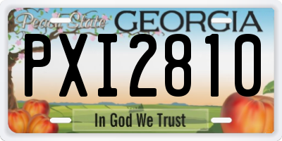 GA license plate PXI2810