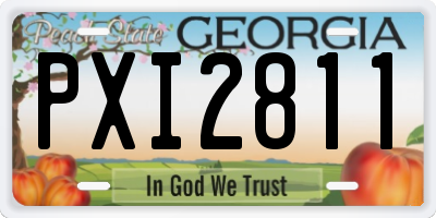 GA license plate PXI2811