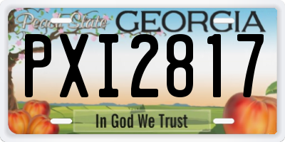 GA license plate PXI2817